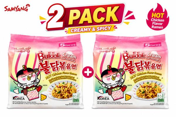 Samyang Spicy Chicken Noodle Creamy Carbonara Flavor Ramen